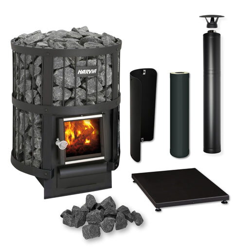Harvia Legend 150 16kW Wood-Burning Sauna Stove Package with Chimney Kit