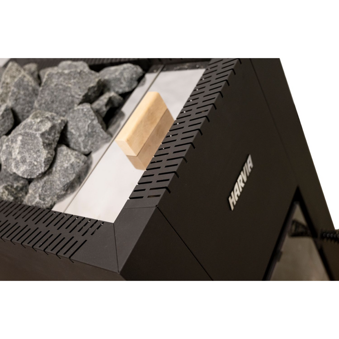 Harvia Linear 22 GreenFlame ES 15.7kW Wood-Burning Sauna Stove with Water Tank | WKLI20GESM