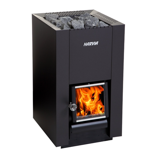 Harvia Linear 18 Compact Black 14.3kW Wood-Burning Sauna Stove | WKLI18CPTM