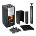 Harvia M3 16.5kW Wood-Burning Sauna Stove Package with Chimney Kit (Black)