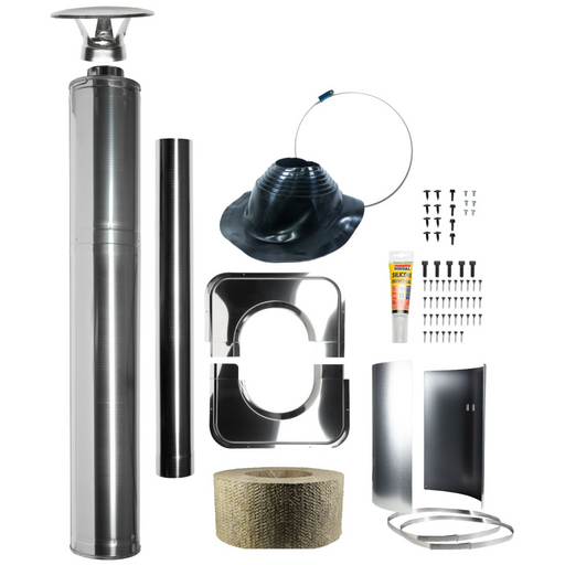 Harvia Stainless Steel Sauna Wood Stove Chimney Kit in Stainless Steel | WHP1500