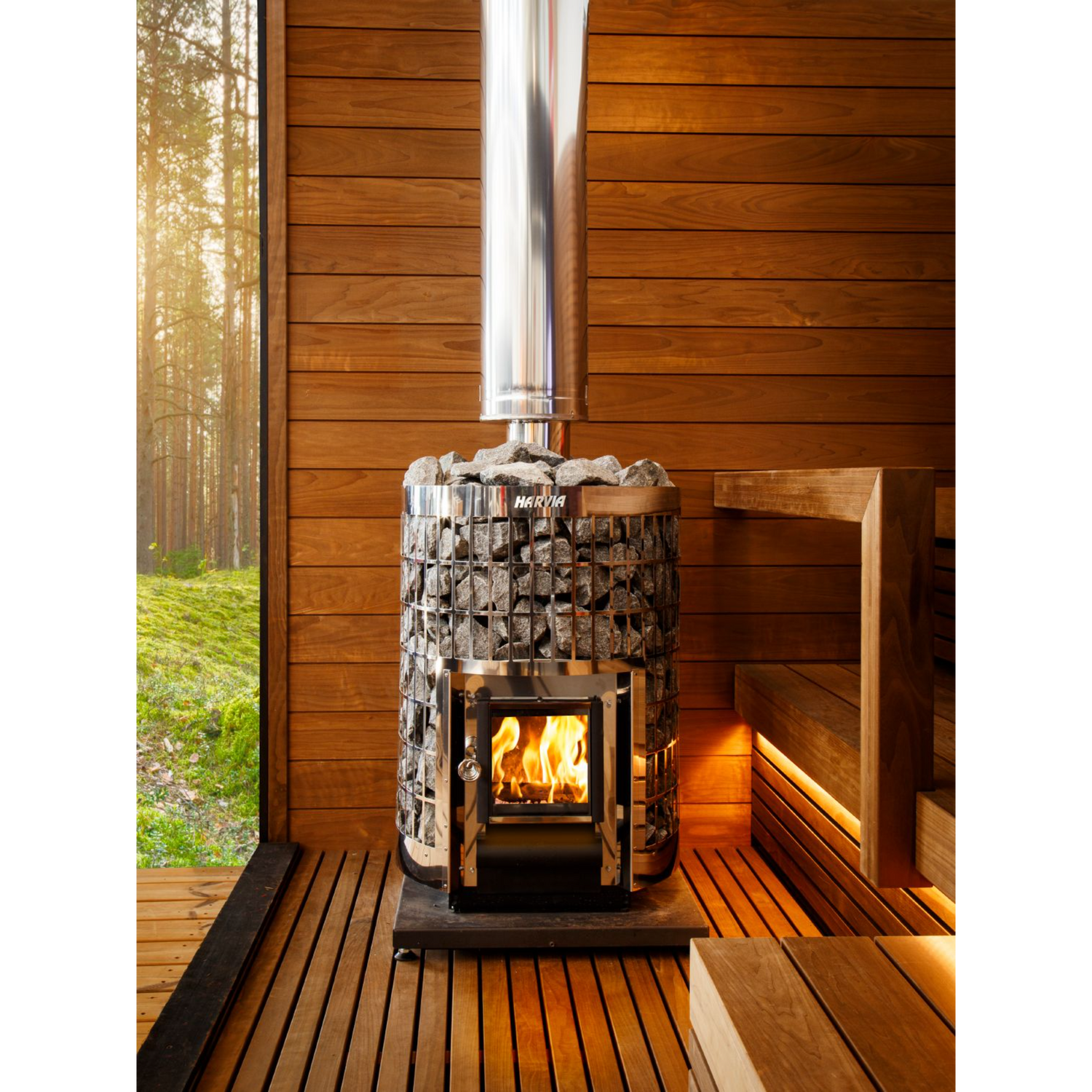 Harvia Stainless Steel Sauna Wood Stove Chimney Kit in Stainless Steel | WHP1500