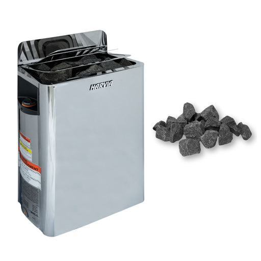 Harvia The Wall Electric Sauna Heater Package w/ Built-In Controls and Stones | SWS80 8kW | SWS60 6kW | HSWS8U1B-PKG | HSWS6U1B-PKG