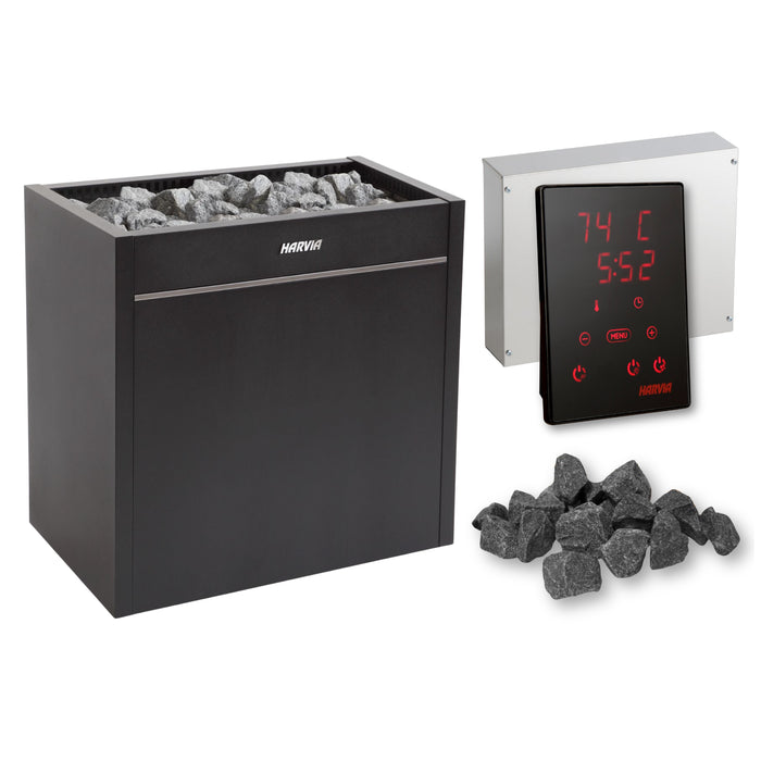 Harvia Virta Pro HL160E 16kW 240V Electric Sauna Heater Package w/ Xenio WiFi Control and Stones