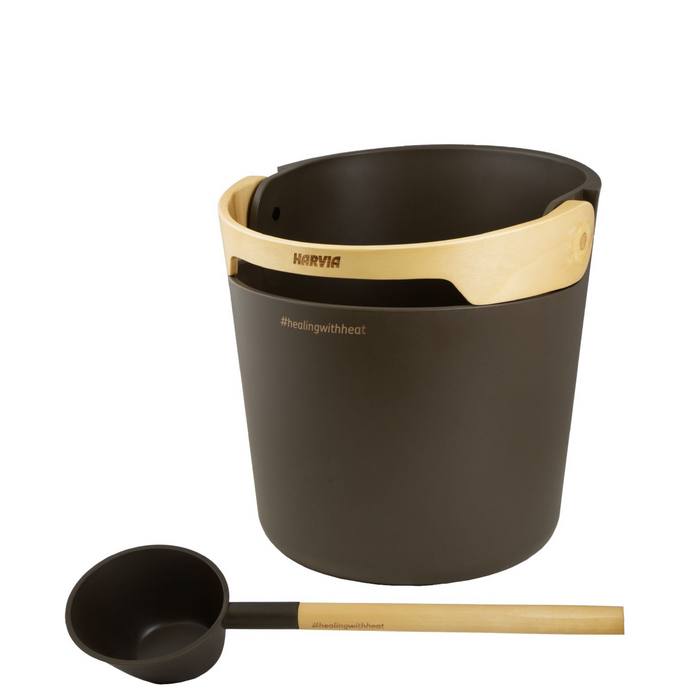 Harvia Helmi Sauna Bucket & Ladle - Chocolate