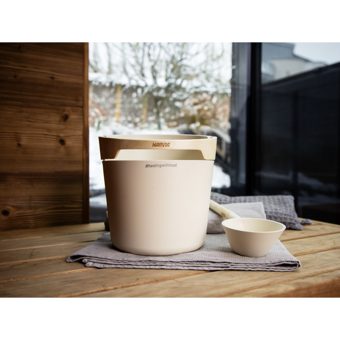 Harvia Helmi Sauna Bucket & Ladle - Chocolate