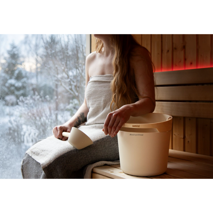 Harvia Helmi Sauna Bucket & Ladle - Chocolate
