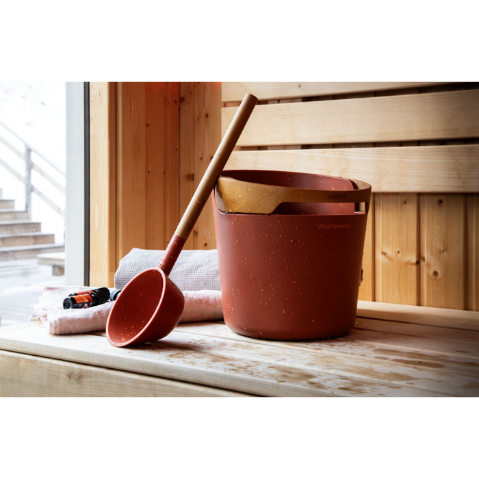 Harvia Helmi Sauna Bucket & Ladle - Chocolate