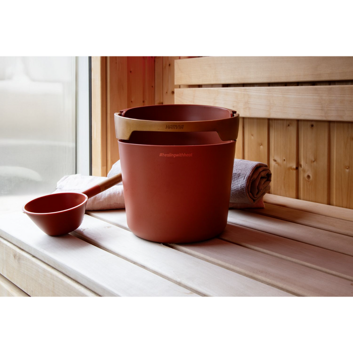 Harvia Helmi Sauna Bucket & Ladle - Chocolate