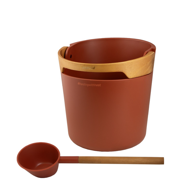 Harvia Helmi Sauna Bucket & Ladle - Chocolate