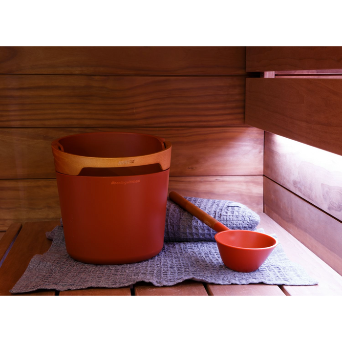 Harvia Helmi Sauna Bucket & Ladle - Chocolate
