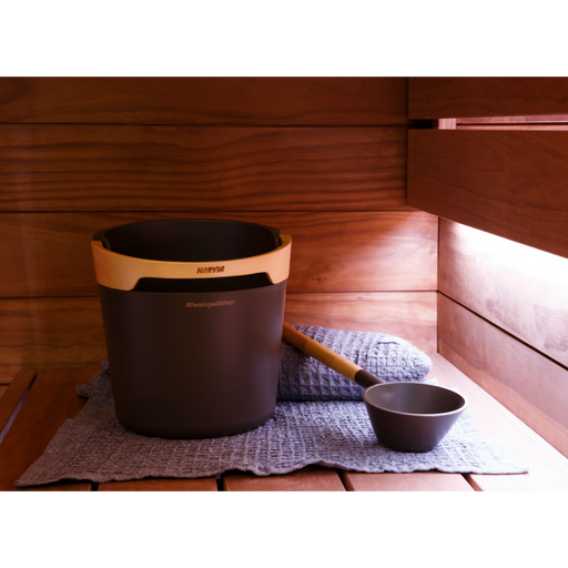 Harvia Helmi Sauna Bucket & Ladle - Chocolate