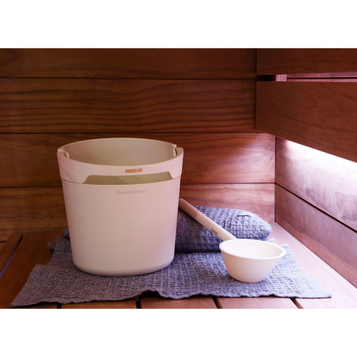 Harvia Helmi Sauna Bucket & Ladle - Chocolate