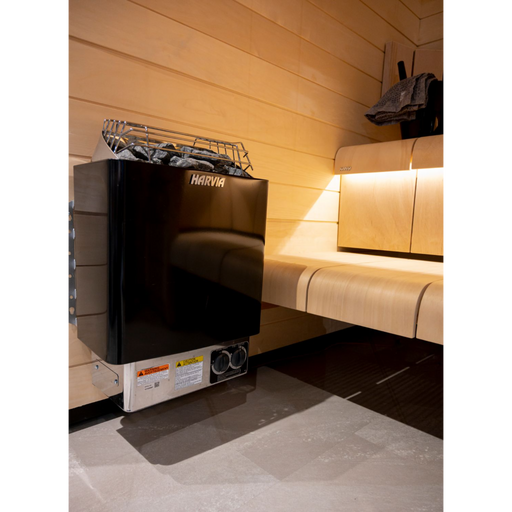 Harvia 240V Electric Sauna Heater w/ Built-In Controls, Black | KIP60B, KIP80B | JH60B2401M, JH80B2401MI 