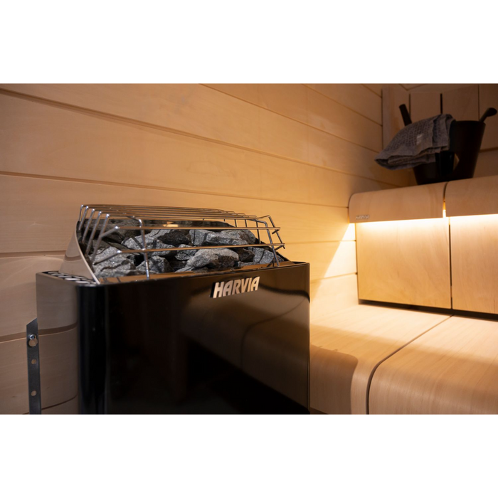 Harvia 240V Electric Sauna Heater w/ Built-In Controls, Black | KIP60B, KIP80B | JH60B2401M, JH80B2401MI 