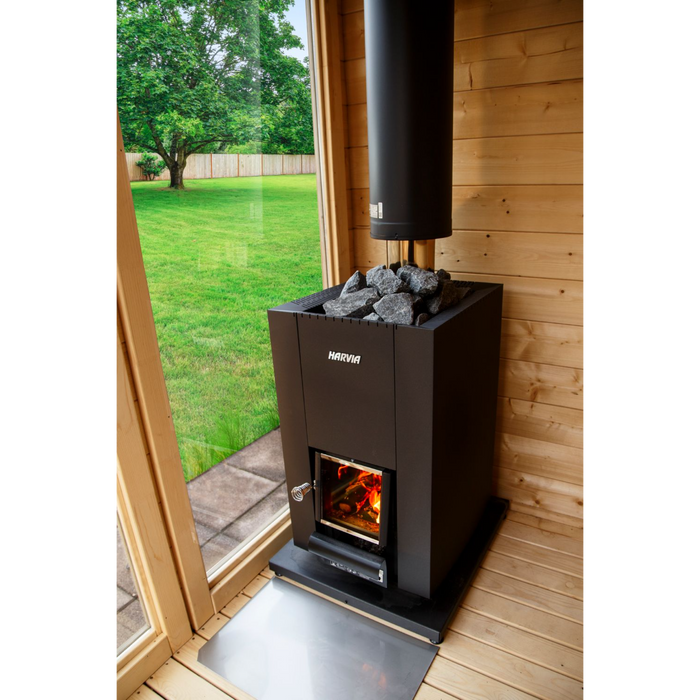 Harvia Linear 18 Compact Black 14.3kW Wood-Burning Sauna Stove | WKLI18CPTM