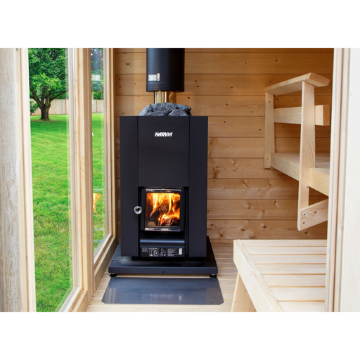Harvia Linear 18 Compact Black 14.3kW Wood-Burning Sauna Stove | WKLI18CPTM