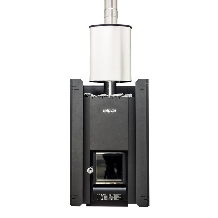 Harvia Linear 22 GreenFlame Black 15.7kW Wood-Burning Sauna Stove | WKLI20GM