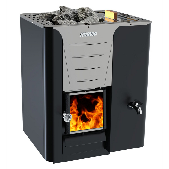 Harvia Pro 20 RS 24kW Wood-Burning Sauna Stove with Water Tank | WKPR20RSM