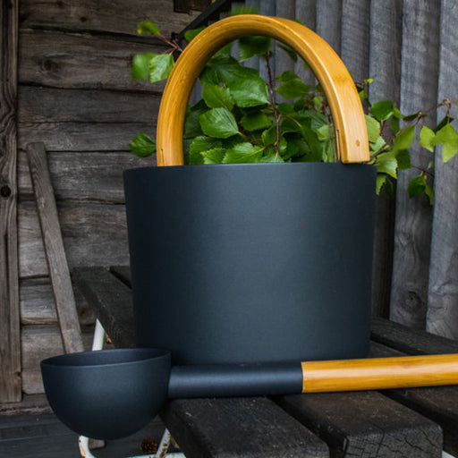 KOLO Sauna Set 2 Bucket & Ladle (Black)