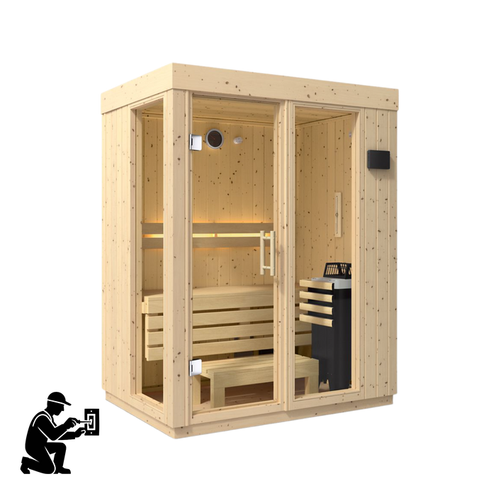 Kohler C1 Two-Person Indoor Sauna with Floor with Installation | 38440-1FNC-SPS