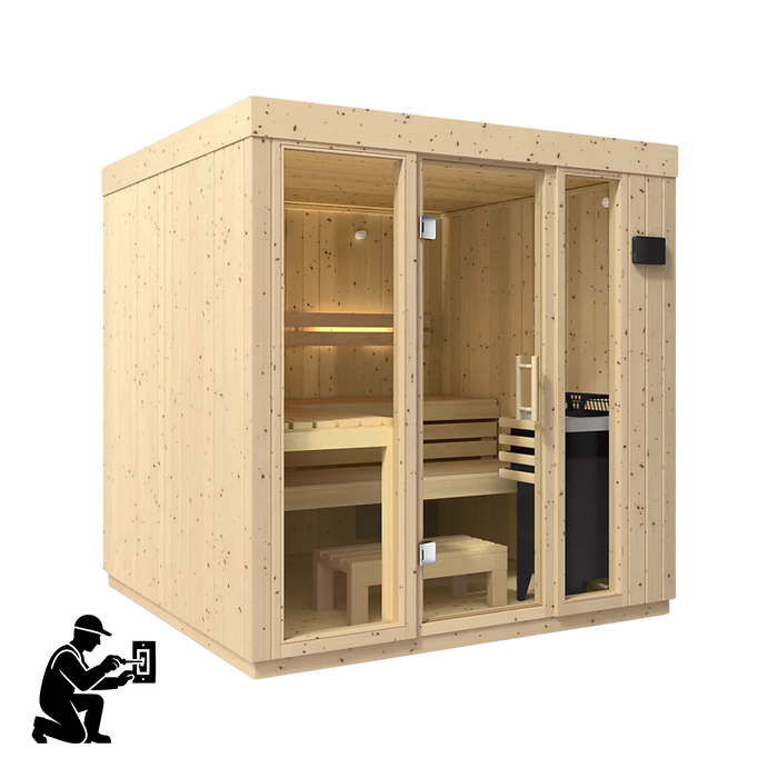 Kohler C1 Five-Person Indoor Sauna - Scandinavian Spruce | K-39166-1FNC-SPS