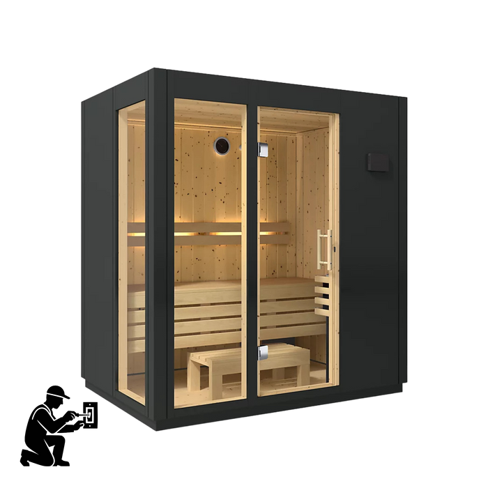 Kohler C1 Three-Person Indoor Sauna Without Floor - Graphite Grey | K-39951-1FNC-SPS