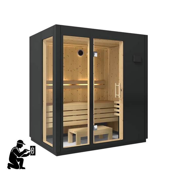 Kohler C1 Three-Person Indoor Sauna Without Floor - Graphite Grey | K-39951-0FNC-SPS
