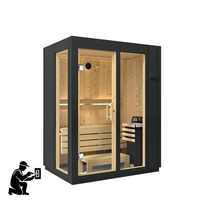 Kohler C1 Two-Person Indoor Sauna - Graphite Grey | K-39963-0FNC-CGS