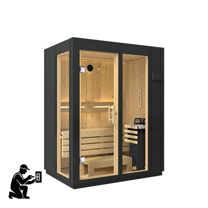 Kohler C1 Two-Person Indoor Sauna - Graphite Grey | K-39963-0FNC-CGS