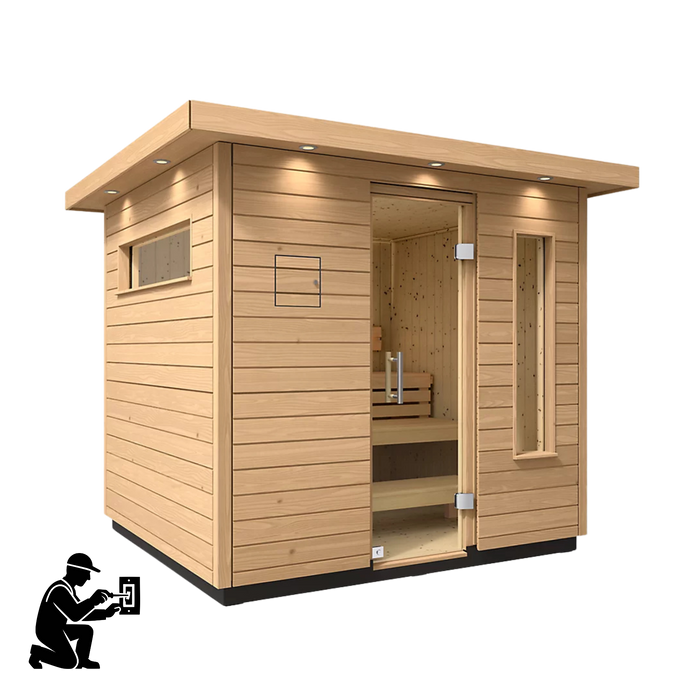 Kohler C2 Five-Person Outdoor Sauna - Douglas Fir | K-39188-1FNC-DFS