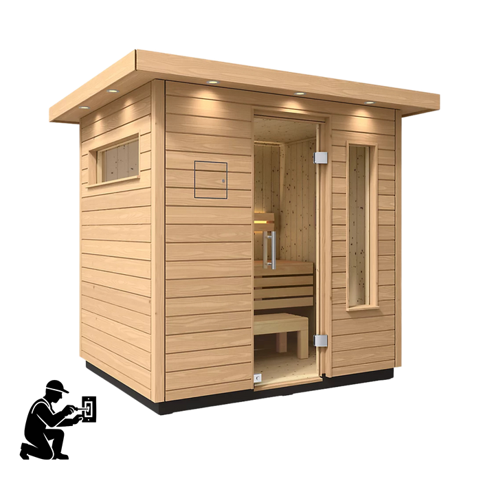 Kohler C2 Three-Person Outdoor Sauna - Douglas Fir | K-39167-1FNC-DFS