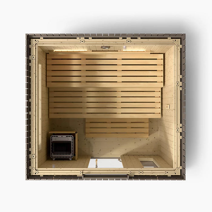 Kohler C2 Five-Person Outdoor Sauna - Weathered Grey Spruce | K-40045-1FNC-WGS