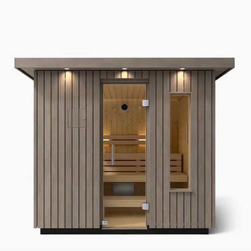 Kohler C2 Five-Person Outdoor Sauna - Weathered Grey Spruce | K-40045-1FNC-WGS