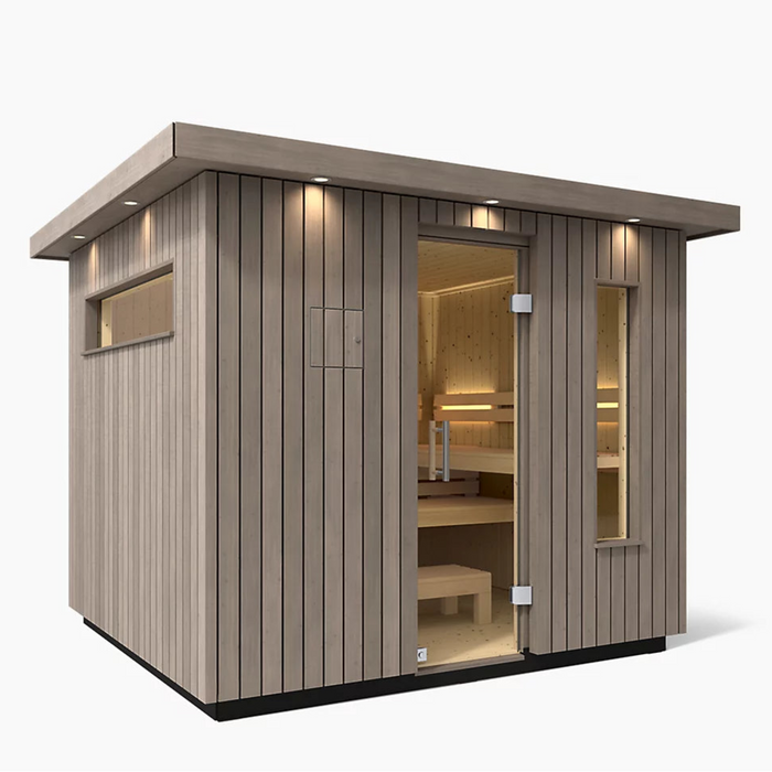 Kohler C2 Six-Person Outdoor Sauna - Weathered Grey Spruce | K-40046-1FNC-WGS