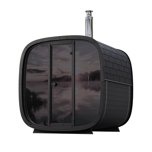 Leil® Black Cube Comfort Outdoor Sauna Kit