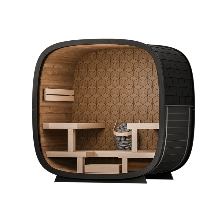 Leil® Black Cube Premium Outdoor Sauna Kit