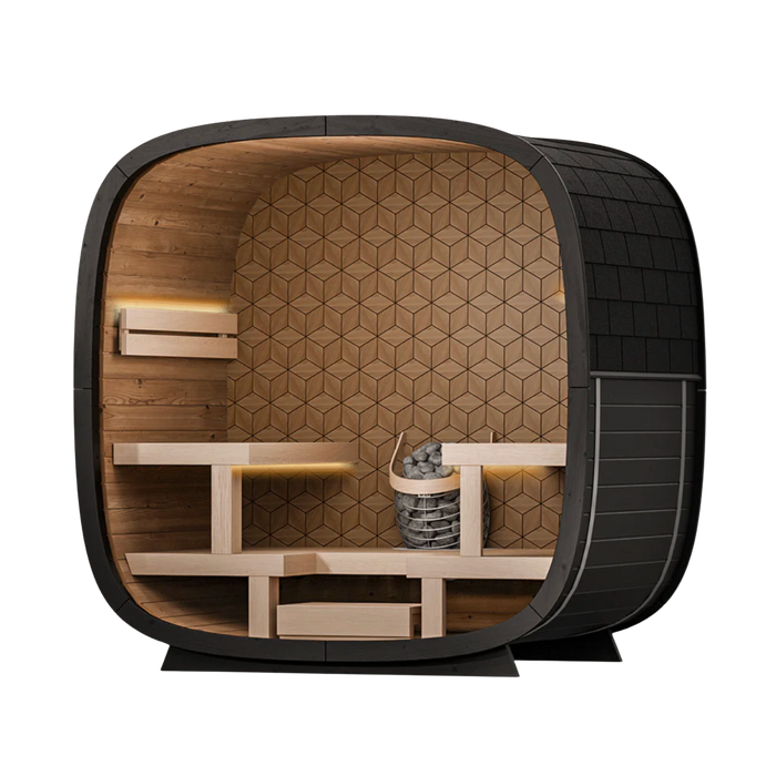 Leil® Black Cube Premium Outdoor Sauna Kit