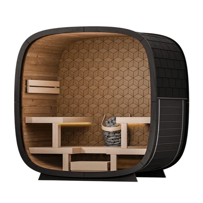 Leil® Black Cube Premium Outdoor Sauna Kit