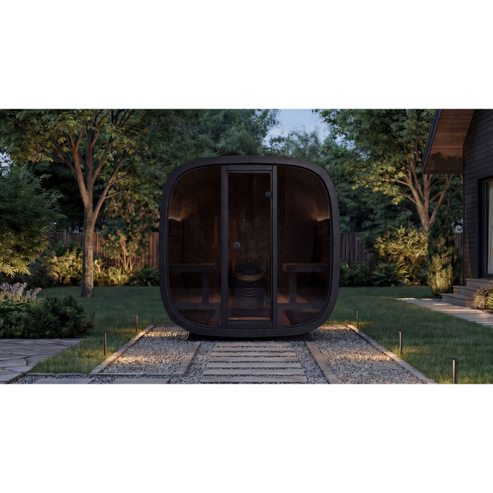 Leil® Black Cube Premium Outdoor Sauna Kit