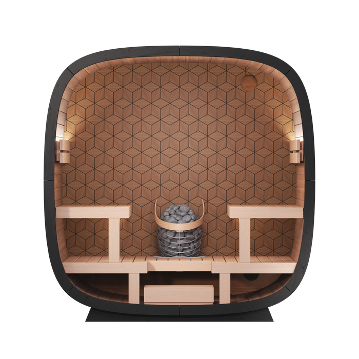 Leil® Black Cube Premium Outdoor Sauna Kit