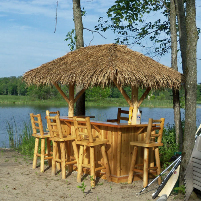 Leisurecraft Tropical Paradise Tiki Bar Palm Thatch Roof | CT4896N