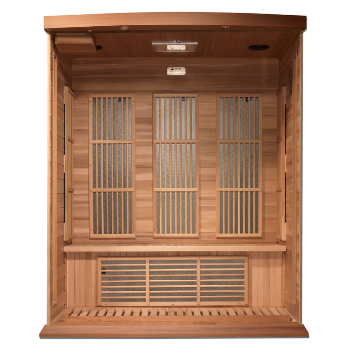 Maxxus Red Cedar 3-Person Near Zero EMF FAR Infrared Sauna 4