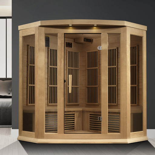 Maxxus 3-Person Corner Near Zero EMF FAR Infrared Sauna 2