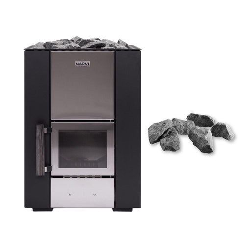 Narvi Kuru Wood Burning Sauna Stove with Split-Face Sauna Stones