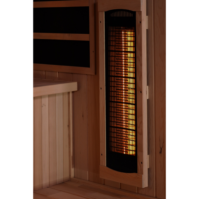 Golden Designs 2-Person Full Spectrum PureTech™ Near Zero EMF FAR Infrared Sauna with Himalayan Salt Bar 7