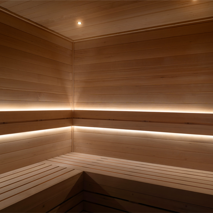 ProSaunas 1-Zone Dimmable White LED Sauna Light Strip Kit — Wi-Fi + Wireless Control, Waterproof
