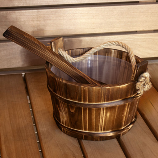 ProSaunas 1-Gal Spruce Sauna Bucket with Rope Handle and Ladle