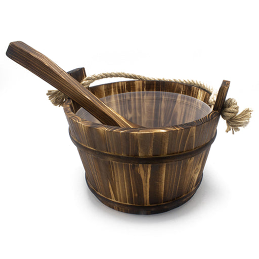 ProSaunas 1-Gal Spruce Sauna Bucket with Rope Handle and Ladle