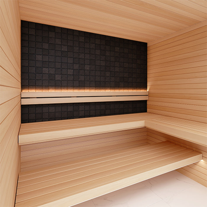 ProSaunas Cubist Black Sauna Wood Panels, Black Abachi